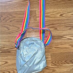 Nike BETRUE Silver Crossbody Bag with Rainbow Strap